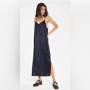 LACAUSA Leia Slip Dress Black XS NWT